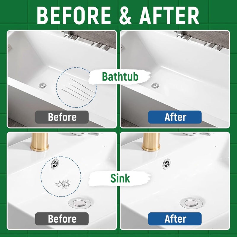 SENVEN Tub and Tile Touch Up Paint Kit - High-Gloss White Porcelain Paint for Scratches & Chips on Tubs, Tiles, Sinks, Toilets Bathtubs, Fiberglass White Repair Acrylic, Enamel Quick-Dry 1.5 Fl Oz - Image 5
